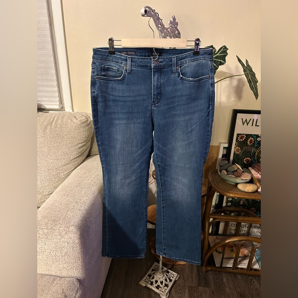 NYDJ Barbara Bootcut Jeans Womens 14PS Petite Denim Comfort Stretch